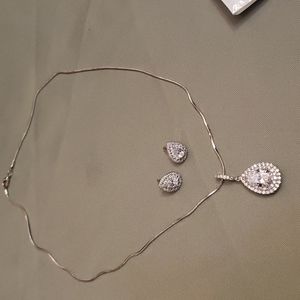 Silver Pendant with Earrings